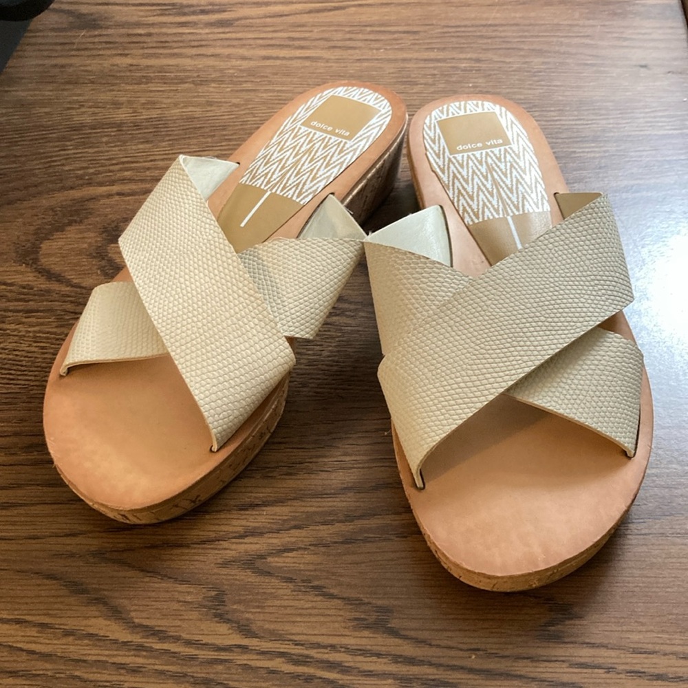 Dolce Vita | White Cork Sandals